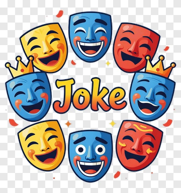 Colorful Comedy Masks With Joke Text PNG