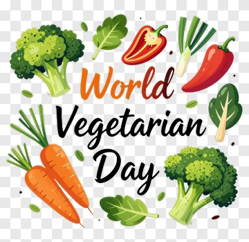 World Vegetarian Day With Colorful Vegetables PNG