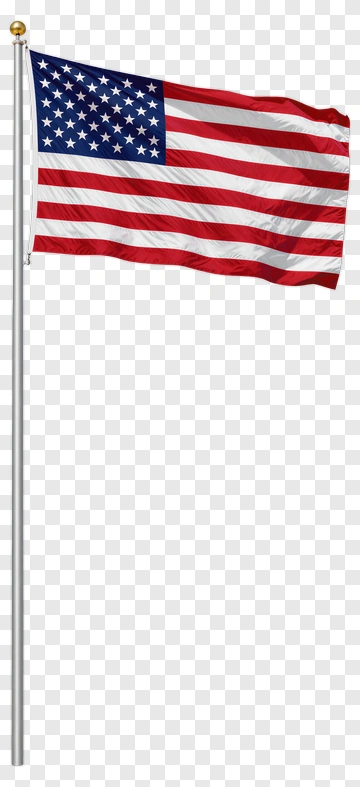American Flag On A Pole PNG