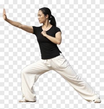 Woman Practicing Martial Arts PNG