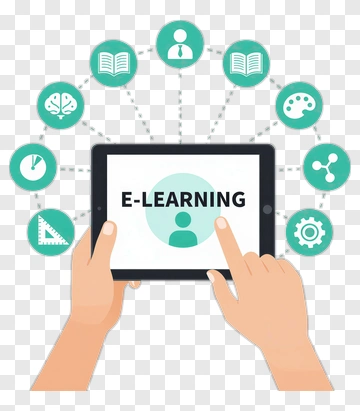 E-Learning Concept With Interactive Tablet PNG