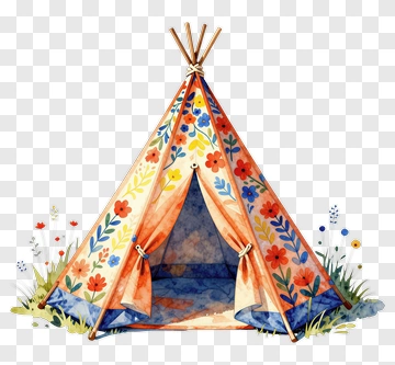 Colorful Floral Tent PNG