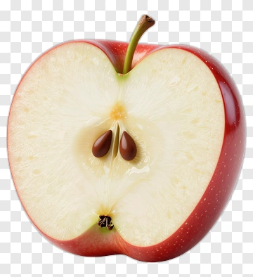 Red Apple Cut In Half PNG