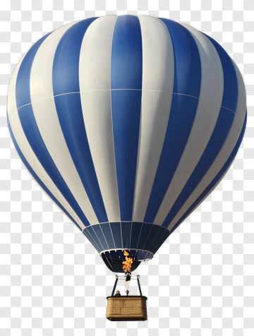 Blue And White Hot Air Balloon PNG