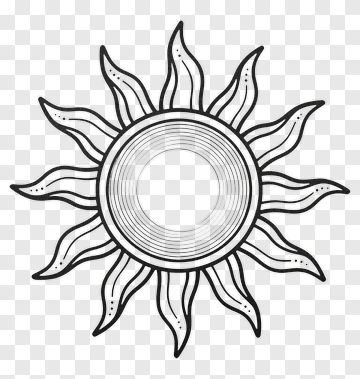 Sun Illustration With Rays PNG