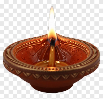 Traditional Diya Lamp With Flame PNG