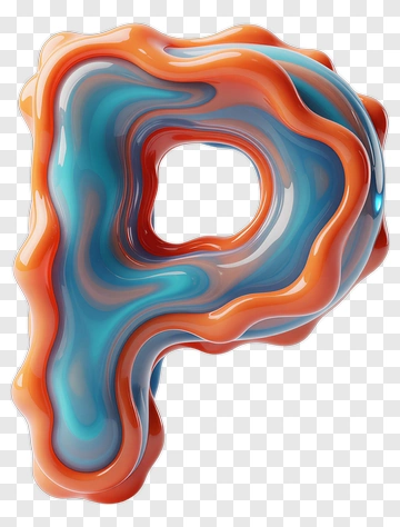 3D Colorful Letter P PNG