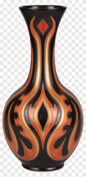 Decorative Vase With Flame Design PNG