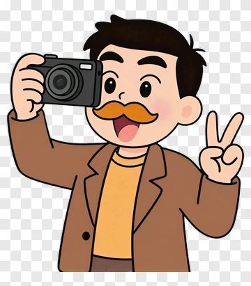 Cartoon Man Taking A Photo PNG