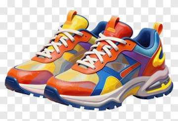 Colorful Sneakers With Bold Design PNG