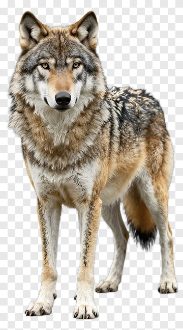 Realistic Wolf Standing Proudly PNG