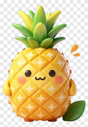 Cartoon Pineapple Character PNG