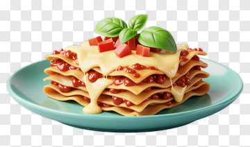 Delicious Lasagna With Cheese And Basil PNG