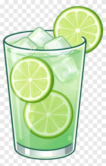 Lime Drink With Ice Cubes PNG