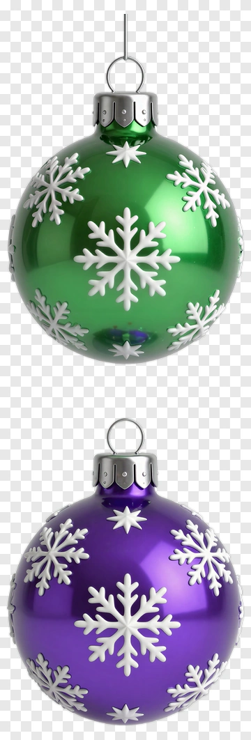 Christmas Ornaments With Snowflakes PNG