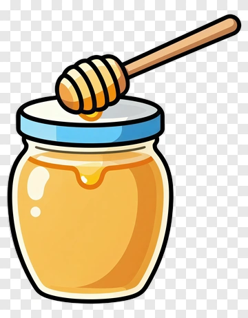 Honey Jar With Wooden Dipper PNG