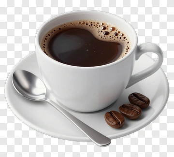 Coffee Cup With Beans And Spoon PNG
