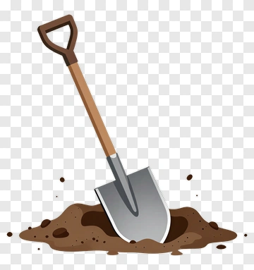 Shovel Digging In Dirt PNG