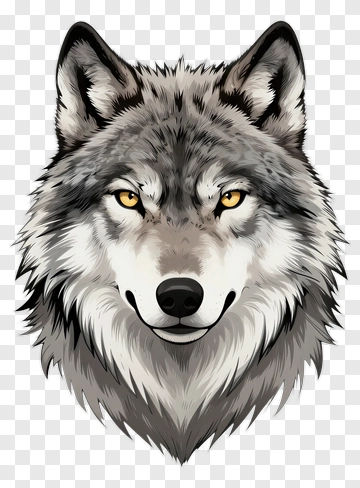 Realistic Wolf Head Illustration PNG