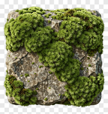 Rock Covered With Green Moss PNG