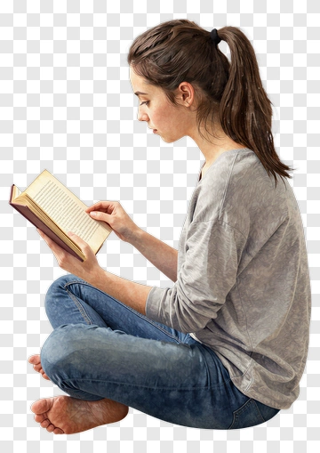 Woman Reading A Book PNG