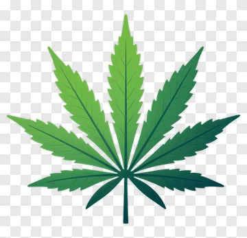 Green Cannabis Leaf PNG