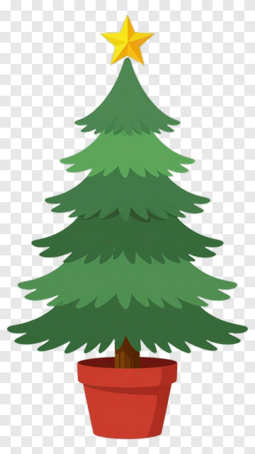 Colorful Christmas Tree With Star PNG