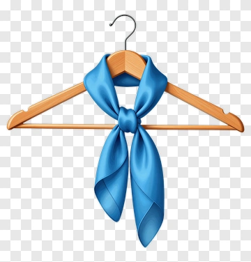 Blue Scarf On A Wooden Hanger PNG