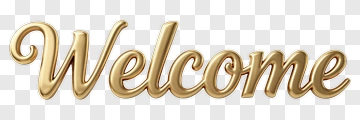 Welcome Text In Gold PNG