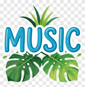Music With Tropical Leaves PNG