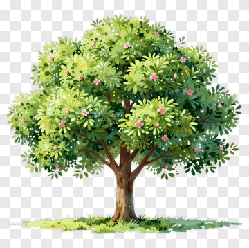 Colorful Tree With Blossoms PNG