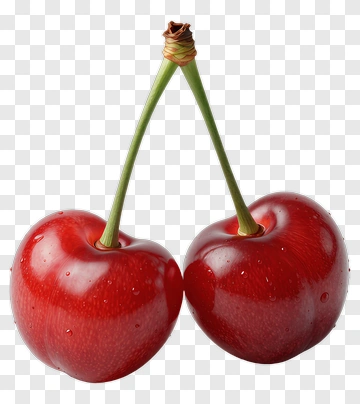 Red Cherries Connected By A Stem PNG