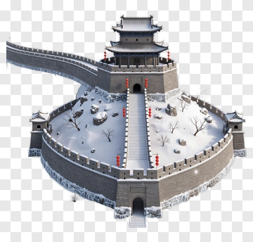 Snowy Great Wall Fortress PNG