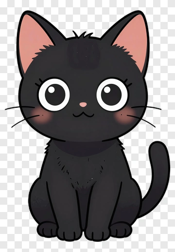 Cartoon Black Cat PNG