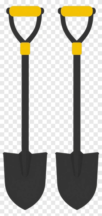 Shovel With Yellow Handles PNG