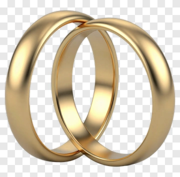 Gold Wedding Rings Intertwined PNG