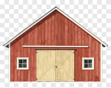 Red Barn With Wooden Doors PNG