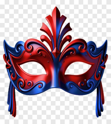 Red And Blue Decorative Mask PNG