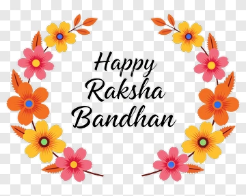 Happy Raksha Bandhan Floral Design PNG