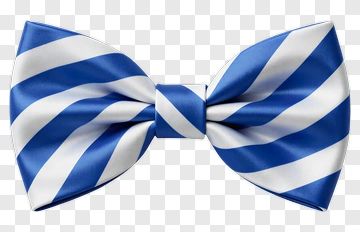 Blue And White Striped Bow Tie PNG