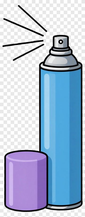 Blue Spray Can And Purple Cap PNG