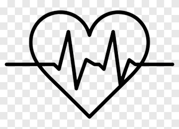 Heartbeat Line Inside Heart Shape PNG