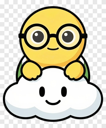 Cartoon Character Sitting On A Cloud PNG