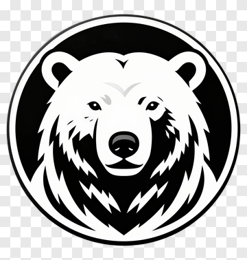 Black And White Bear Logo PNG
