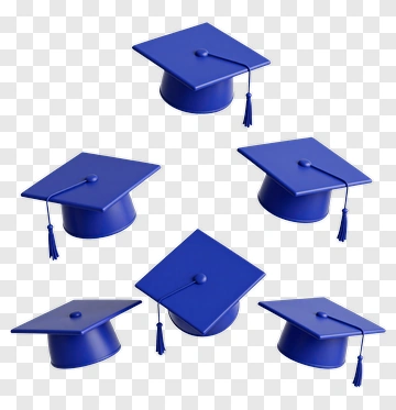 Blue Graduation Caps PNG