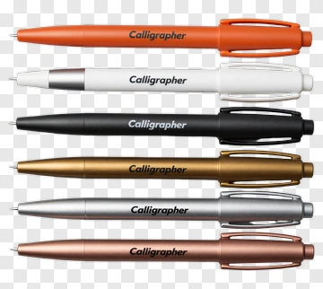 Calligrapher Pens In Various Colors PNG