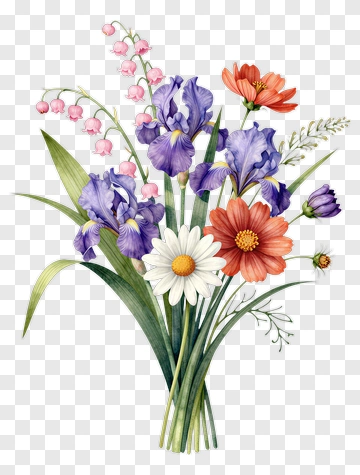 Colorful Flower Bouquet PNG