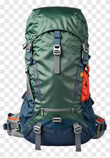 Green Hiking Backpack PNG
