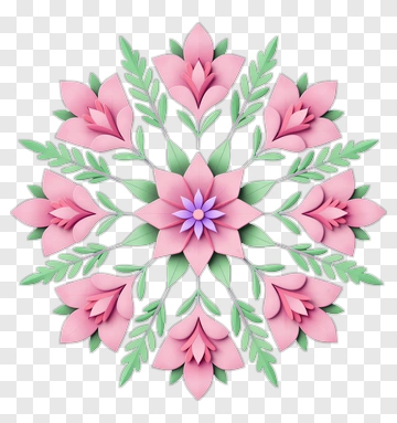 Colorful Floral Mandala Design PNG