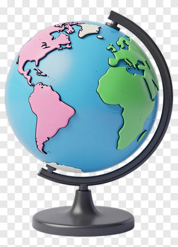 Colorful Globe On Stand PNG